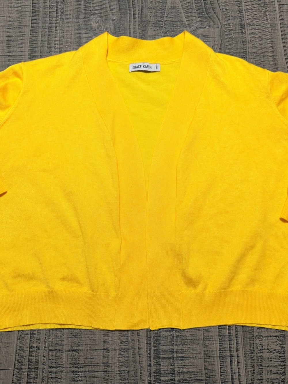 Grace Karin Bright Yellow Open-Front Cardigan